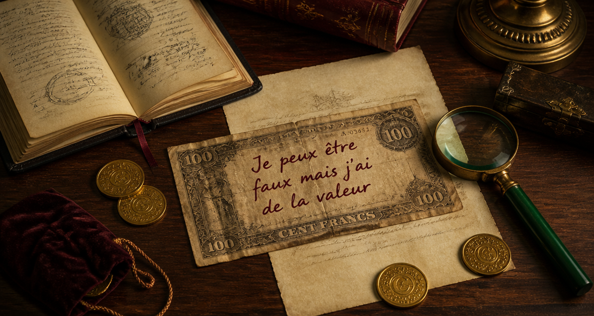 je peux etre faux mais j'ai de la valeur billet sur bureau ancien