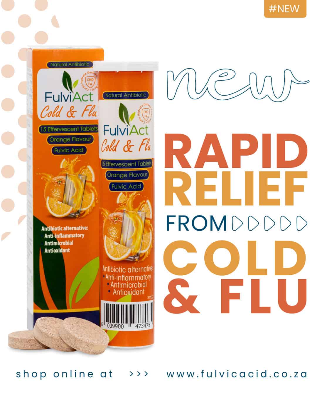 FulviAct Cold and Flu Effervescent - Rapid Relief from Cold & Flu