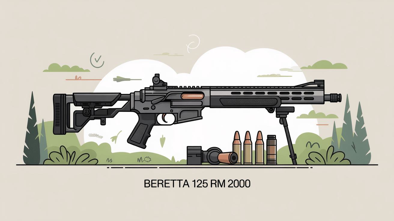 Illustration fusil 125 rm 2000 Beretta sur fond chasse