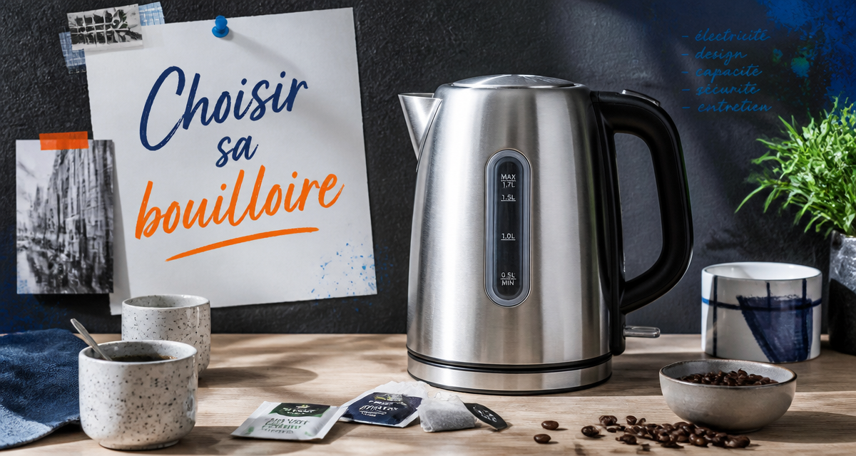 comparatif bouilloire électrique inox sur plan de travail