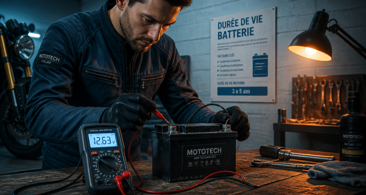 durée de vie batterie moto atelier contrôle
