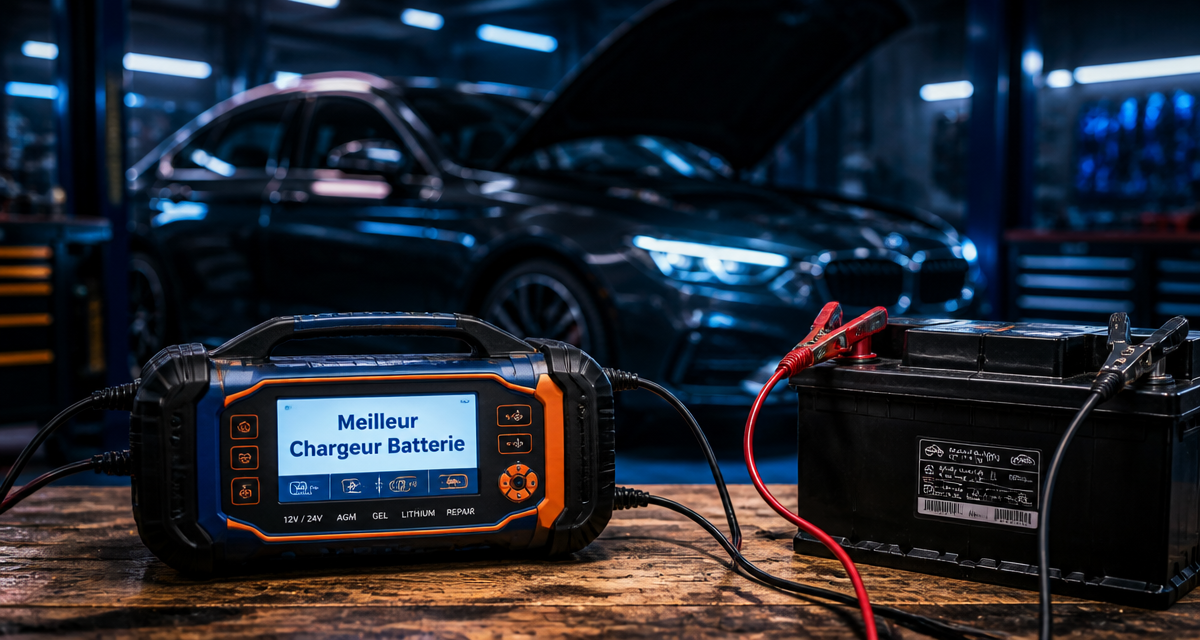 meilleur chargeur batterie voiture connecté en garage