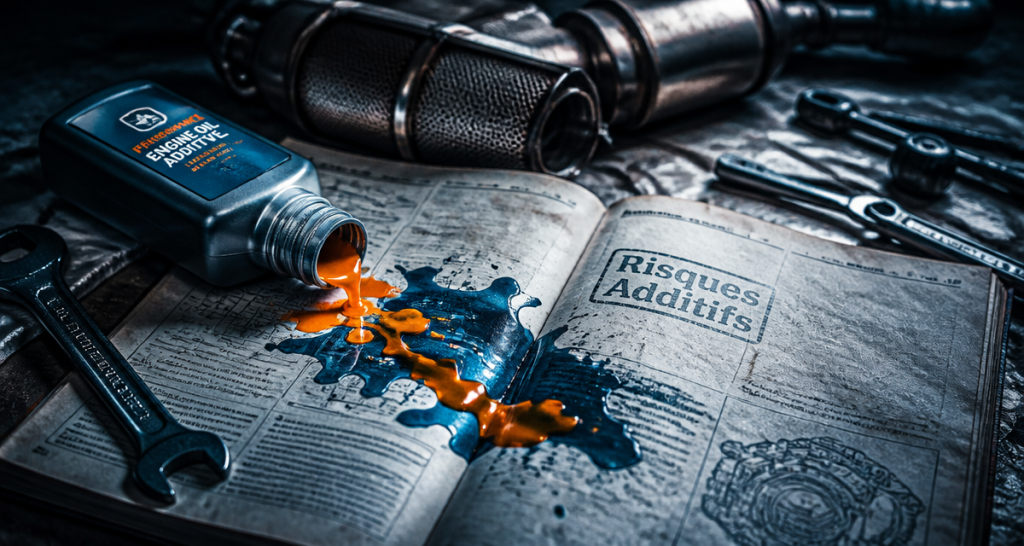additif huile moteur danger sur manuel entretien