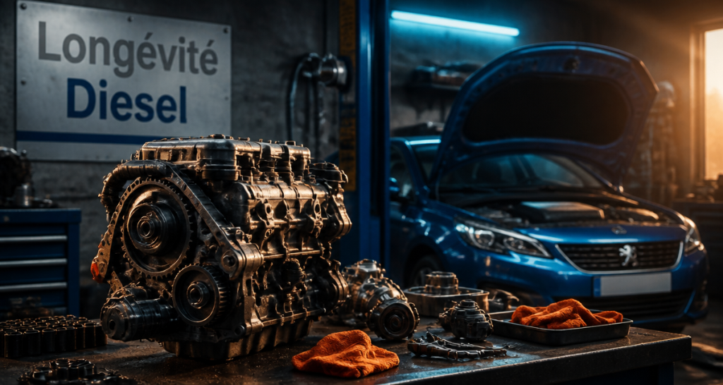durée de vie moteur diesel sur établi en garage