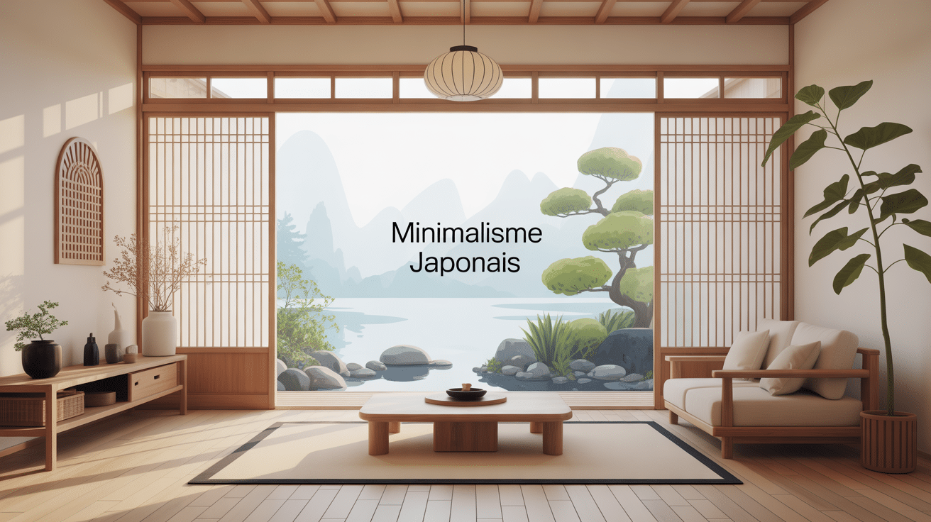 minimaliste japonais intérieur zen bois lumière douce
