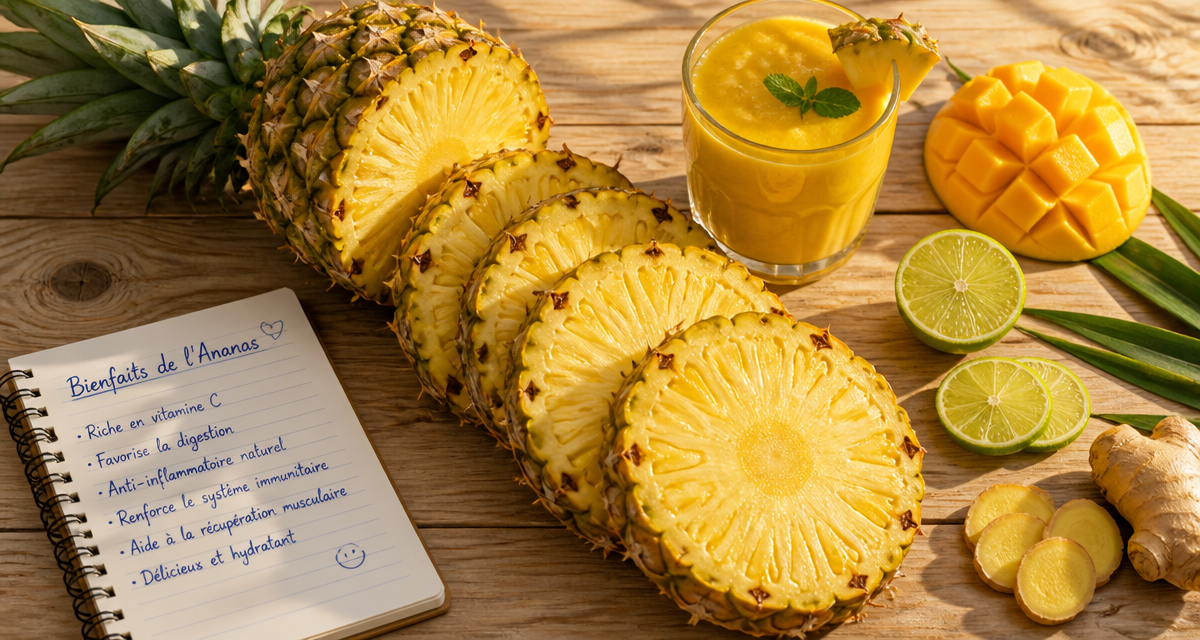 10 bienfaits de l ananas en tranches et smoothie