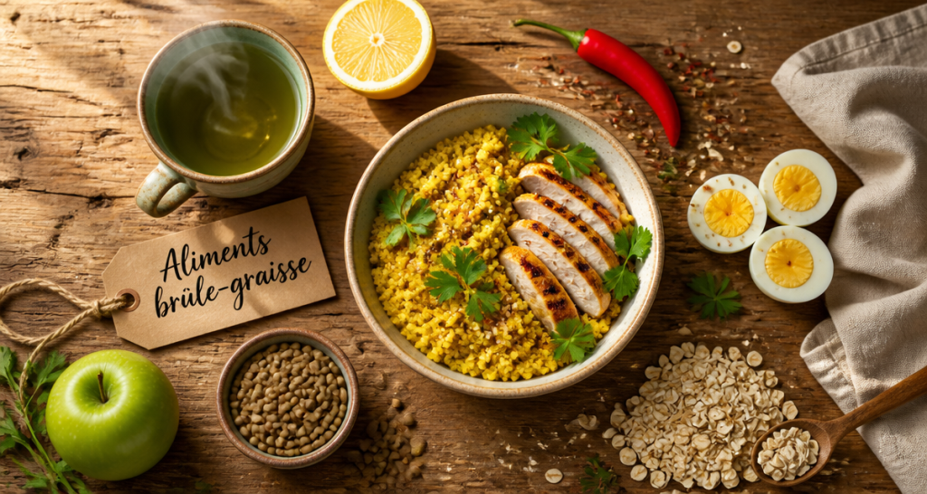 aliments brûle graisse naturels vue dessus