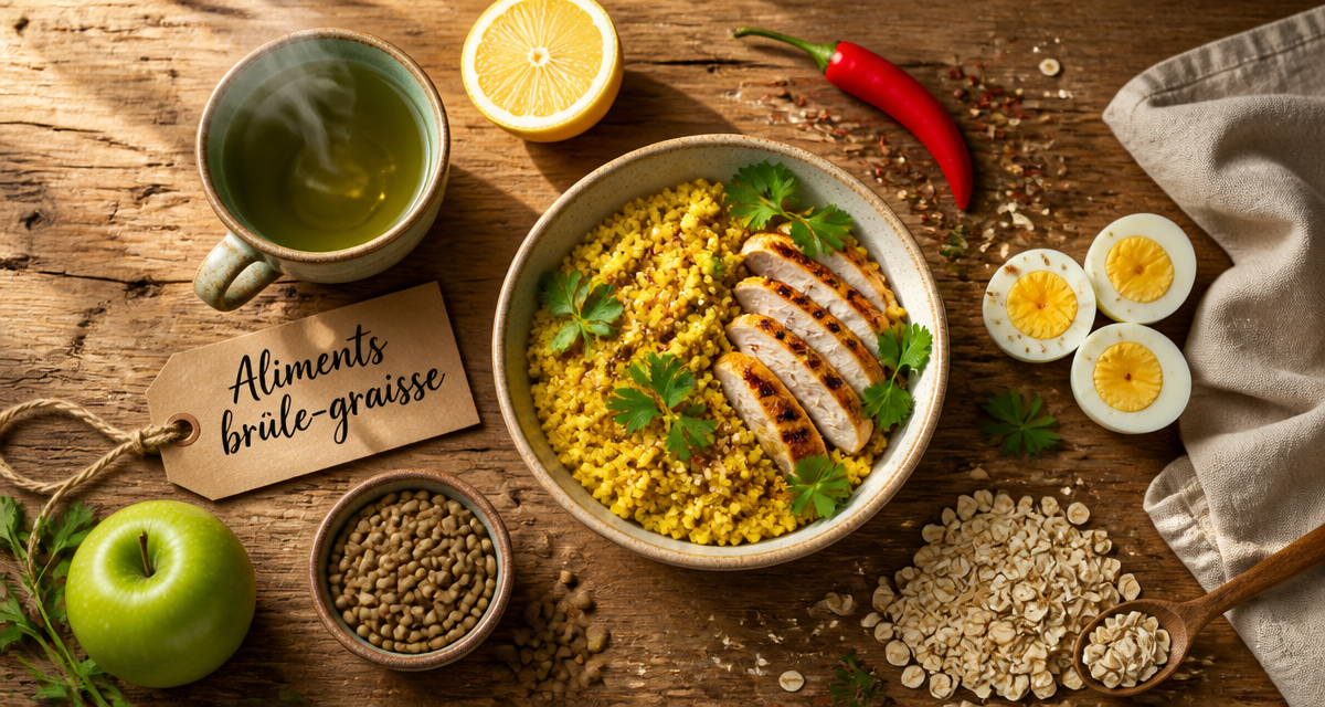 aliments brûle graisse naturels vue dessus