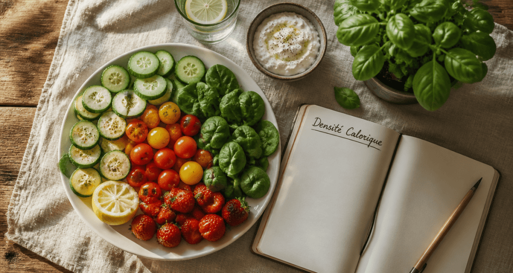assiette d'aliments faibles en calories