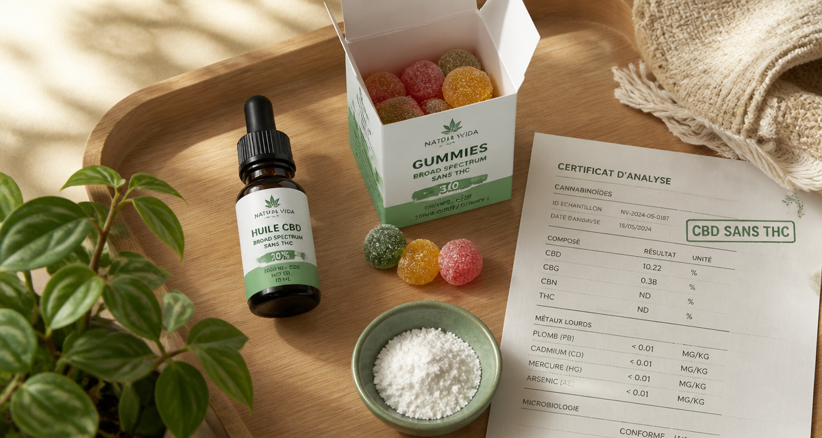 cbd sans thc huile isolat broad spectrum gummies