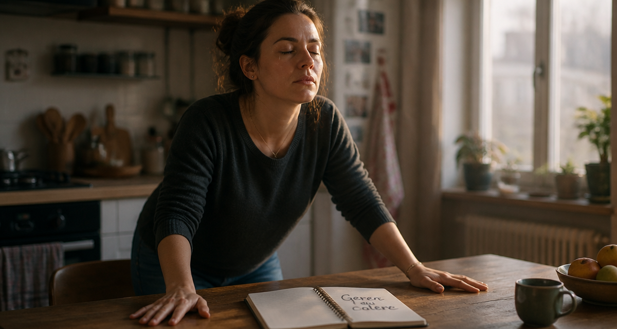 gérer sa colère femme respiration cuisine