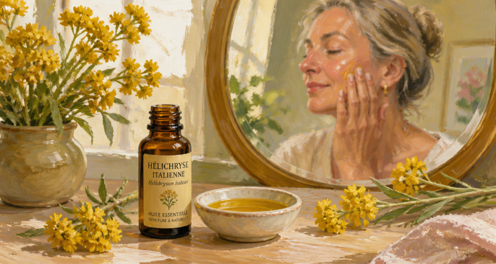 huile essentielle hélichryse visage avis femme mature
