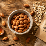les amandes sont elles bonnes pour la sante bol amandes table bois