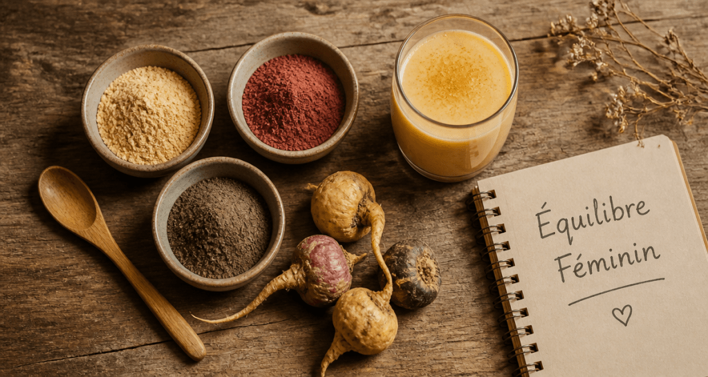 maca pour les femmes bols poudres racines