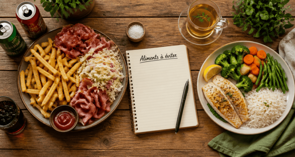 Probleme de digestion aliments a eviter assiettes frites choux sodas legumes