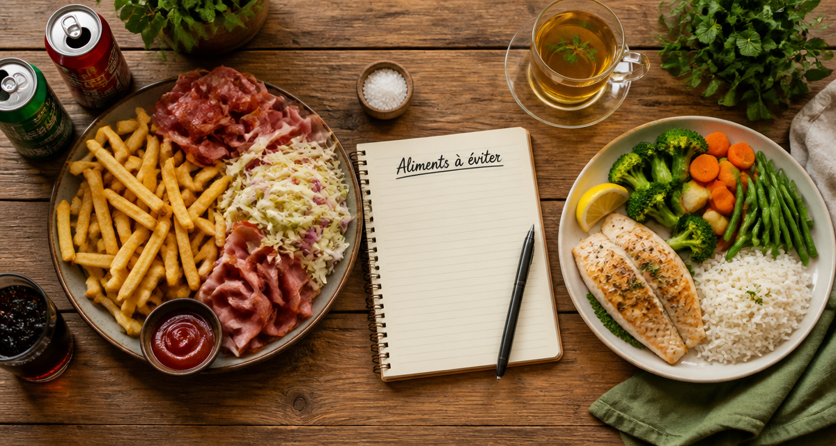Probleme de digestion aliments a eviter assiettes frites choux sodas legumes