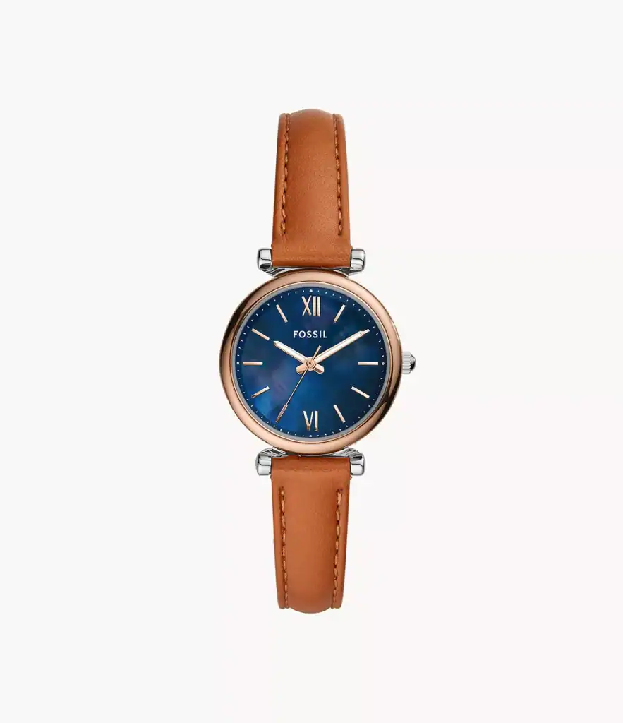 Carlie Mini Three-Hand Tan Leather Watch_ES4701_main