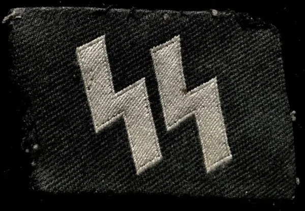 Original WWII Waffen SS Sleeve Collar Tab Cut Off By A U.S. Veteran Certified By The Gettysburg Museum Of History