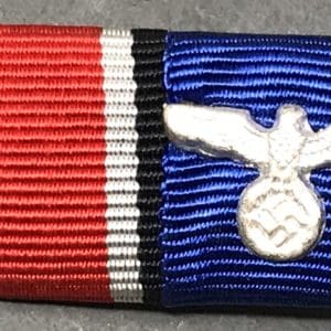 Original Rare NEAR MINT WWII German IRON CROSS 2nd Class Two Place Ribbon Bar Certified By The Gettysburg Museum Of History