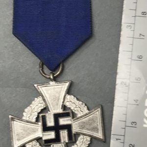 Original WWII German 25 Year FAITHFUL SERVICE Medal Brought Home By A U.S. Veteran Certified