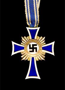 Original WWII Era German Mother’s Cross Ehrenkreuz der Deutschen Mutter In Gold Certified