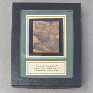 Antique wood fragment from Higgins Boat Omaha Beach Normandy June 6, 1944.