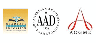 logos for Larkin, AAD and ACGME related to Goodman Dermatology residency and fellowship programs