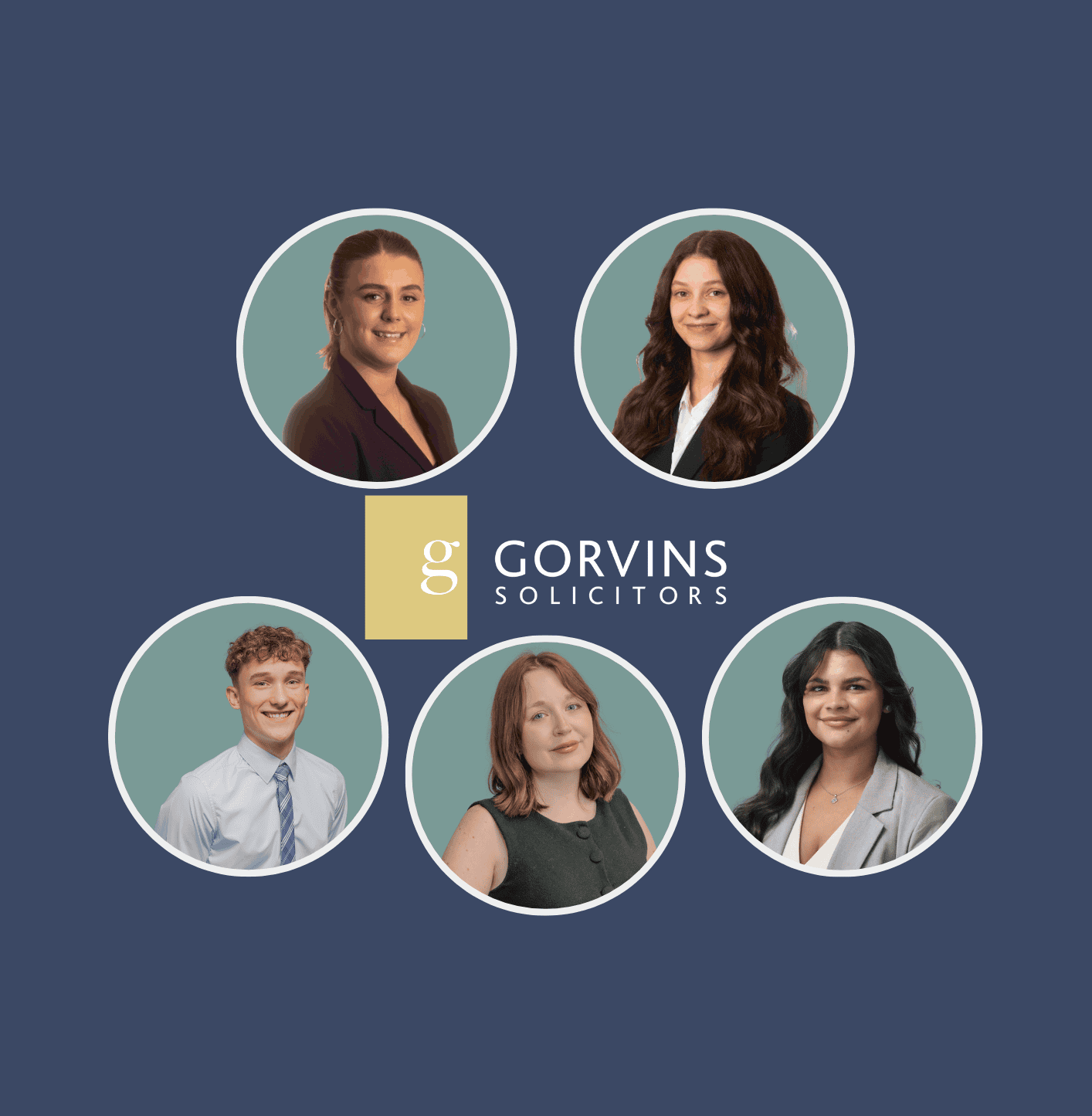 Professional solicitors at Gorvins Solicitors group photo with diverse team members showcasing legal expertise in UK law.