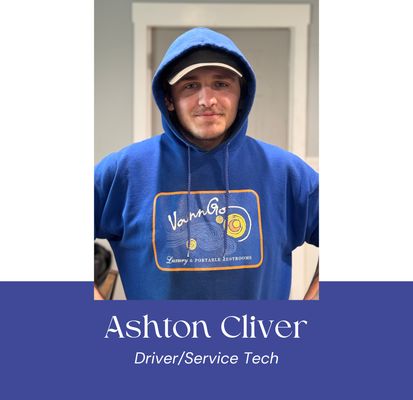 Ashton Cliver, Driver/Service Tech at VannGo, in uniform with company logo.