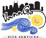 VannGo Site Services logo with city skyline and water waves.