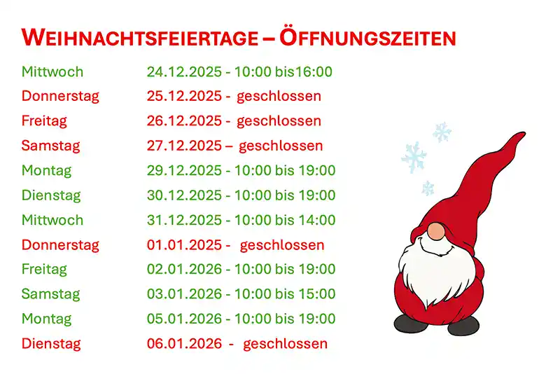 Feiertags Öffnungszeiten