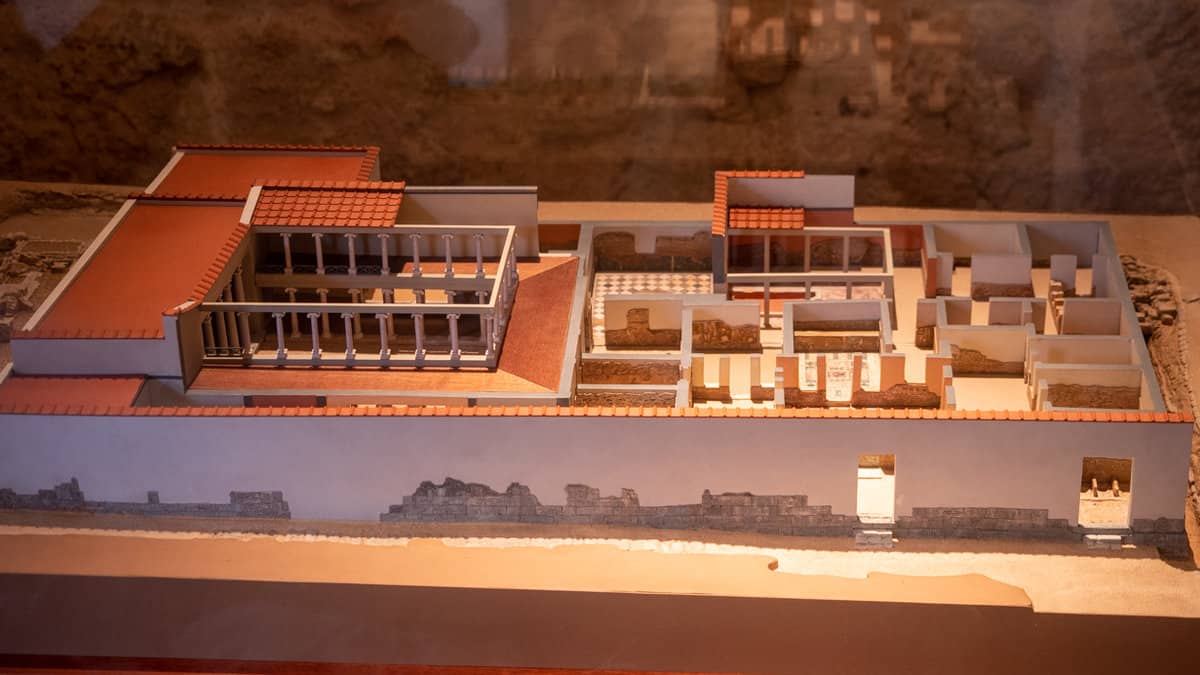 Scale model of Casa Romana that can be seen inside the building