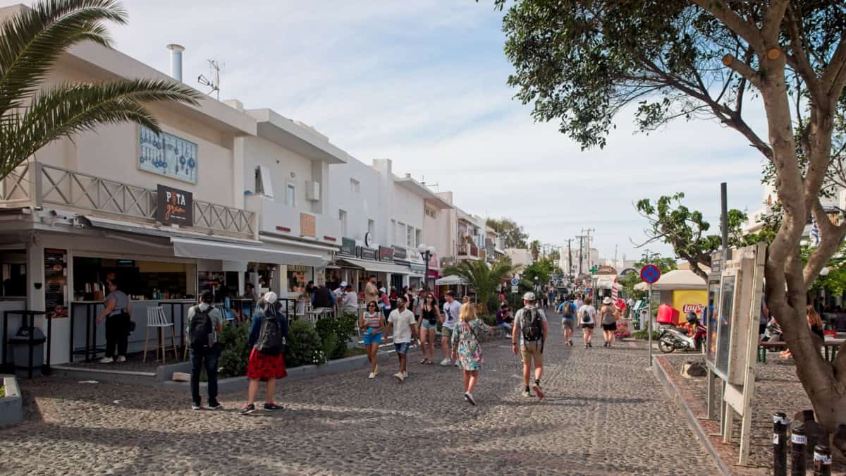 Fira Santorini Street Crowds