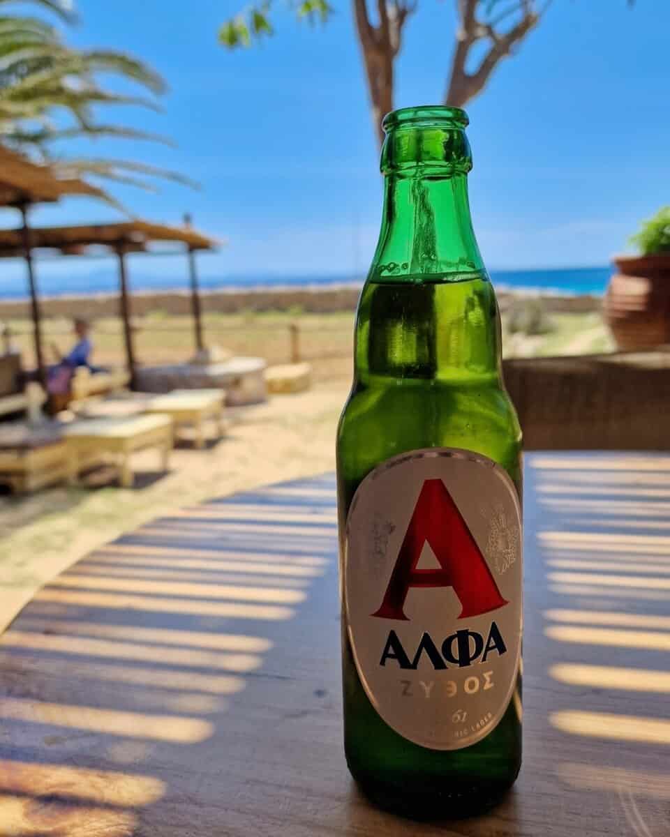Alfa Beer at Kedros Beach Bar, Donousa