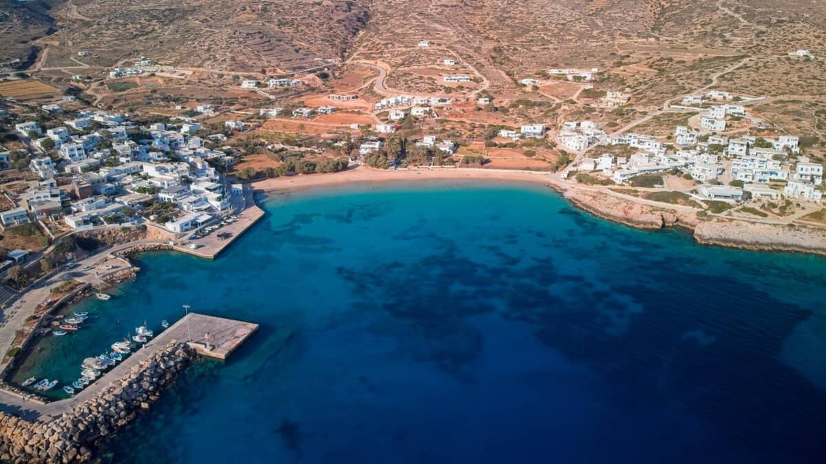 Donousa Stavros Beach aerial photo