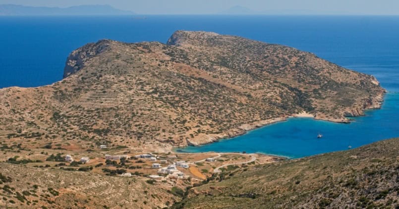 Kalotaritissa from the hillside on Donousa