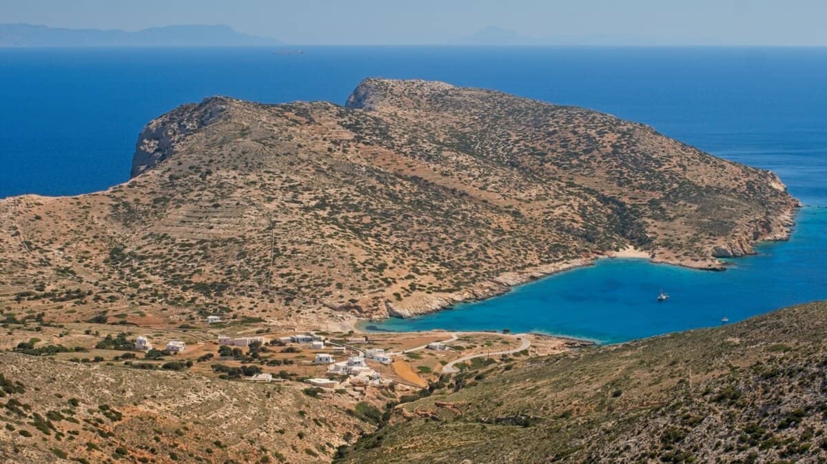 Kalotaritissa from the hillside on Donousa
