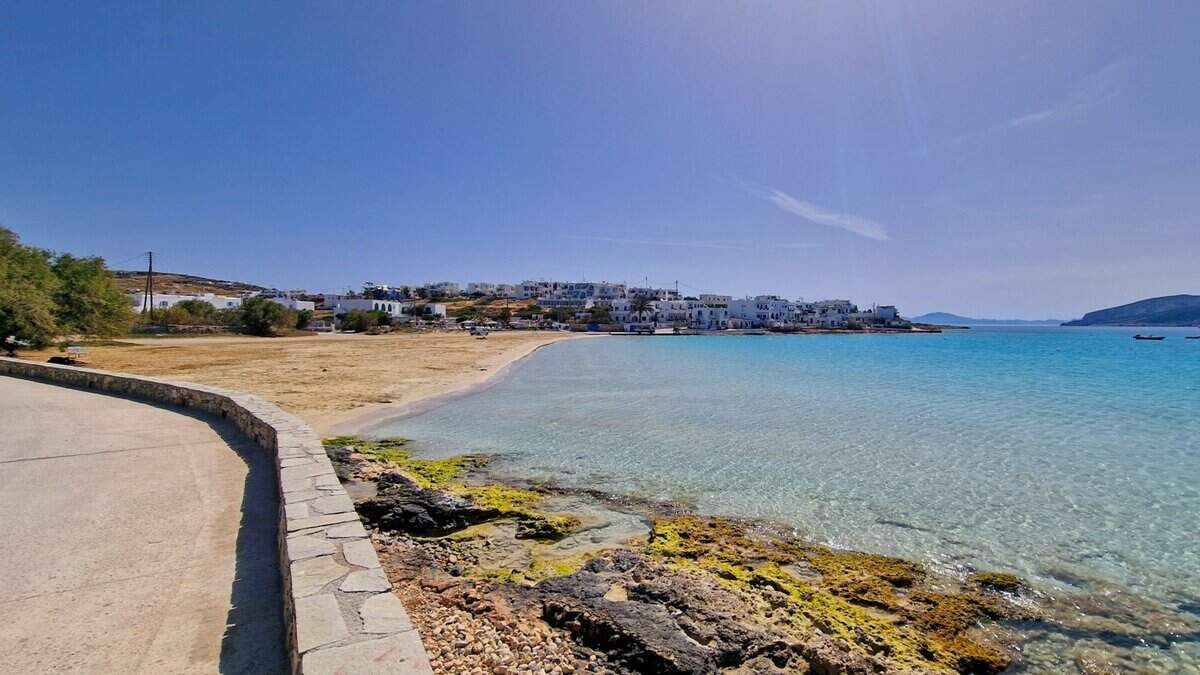 Koufonisia main town beach in the morning sun