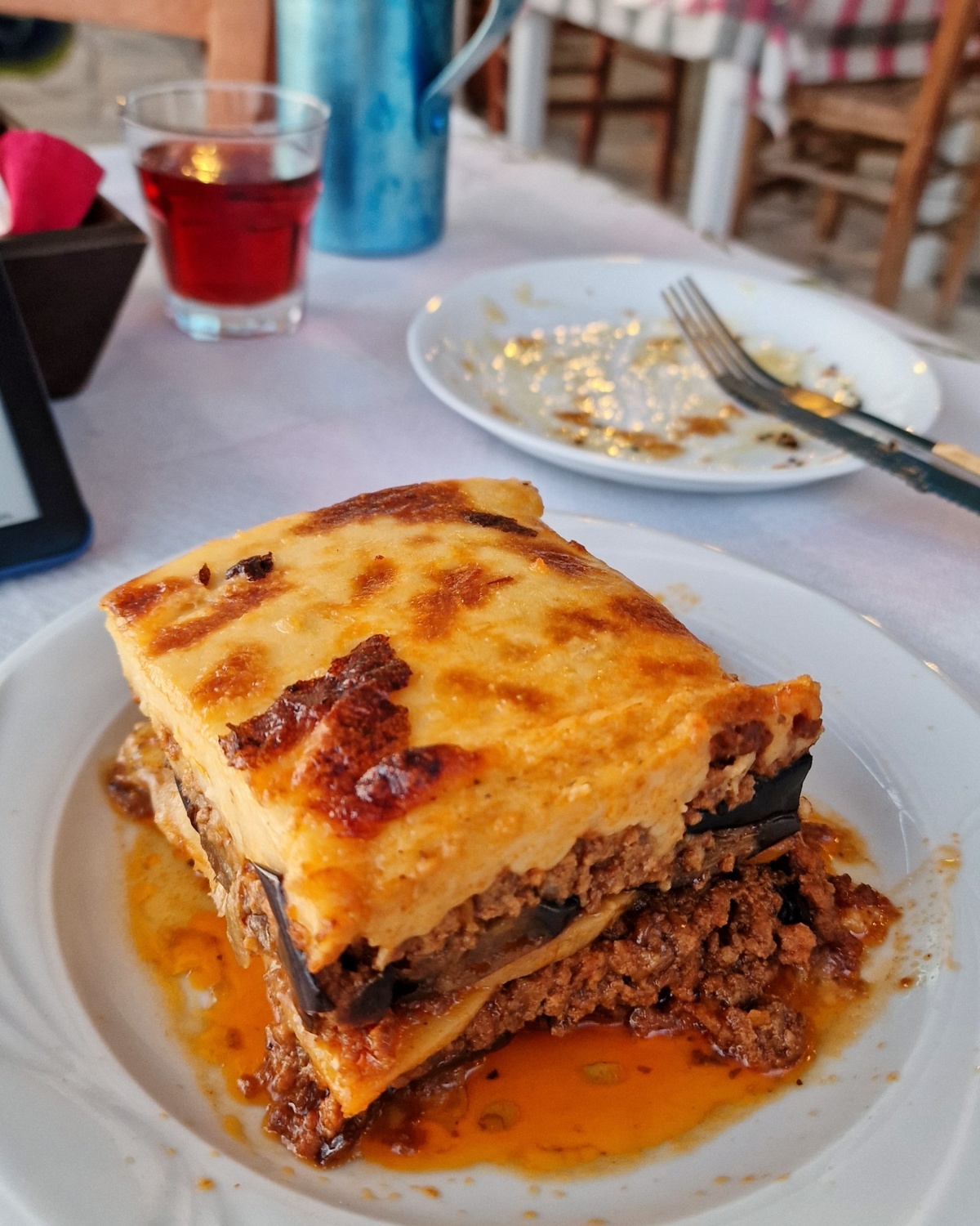 Moussaka at Iliovasilema Restaurant Donousa