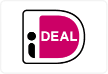 De afbeelding toont het iDEAL-logo met een gestileerde kleine letter i en het woord DEAL in witte letters op een magenta en zwarte achtergrond in de vorm van de letter D.