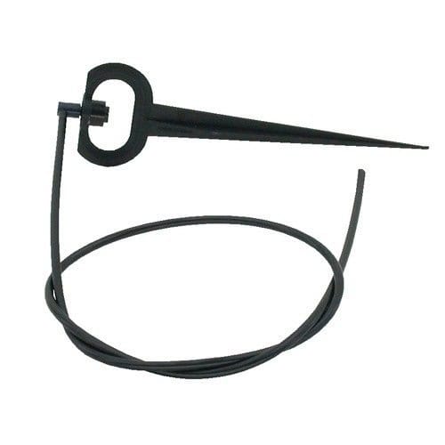 Spijker met huls en draad voor het bevestigen van planten in de tuin. Gemaakt van duurzaam zwart kunststof. Geschikt voor gebruik in diverse tuin-toepassingen, waardoor planten stevig op hun plaats blijven. Het bevestigingsmechanisme zorgt voor een eenvoudige installatie. Ideaal voor zowel hobbytuinders als professionele tuinbouwers.