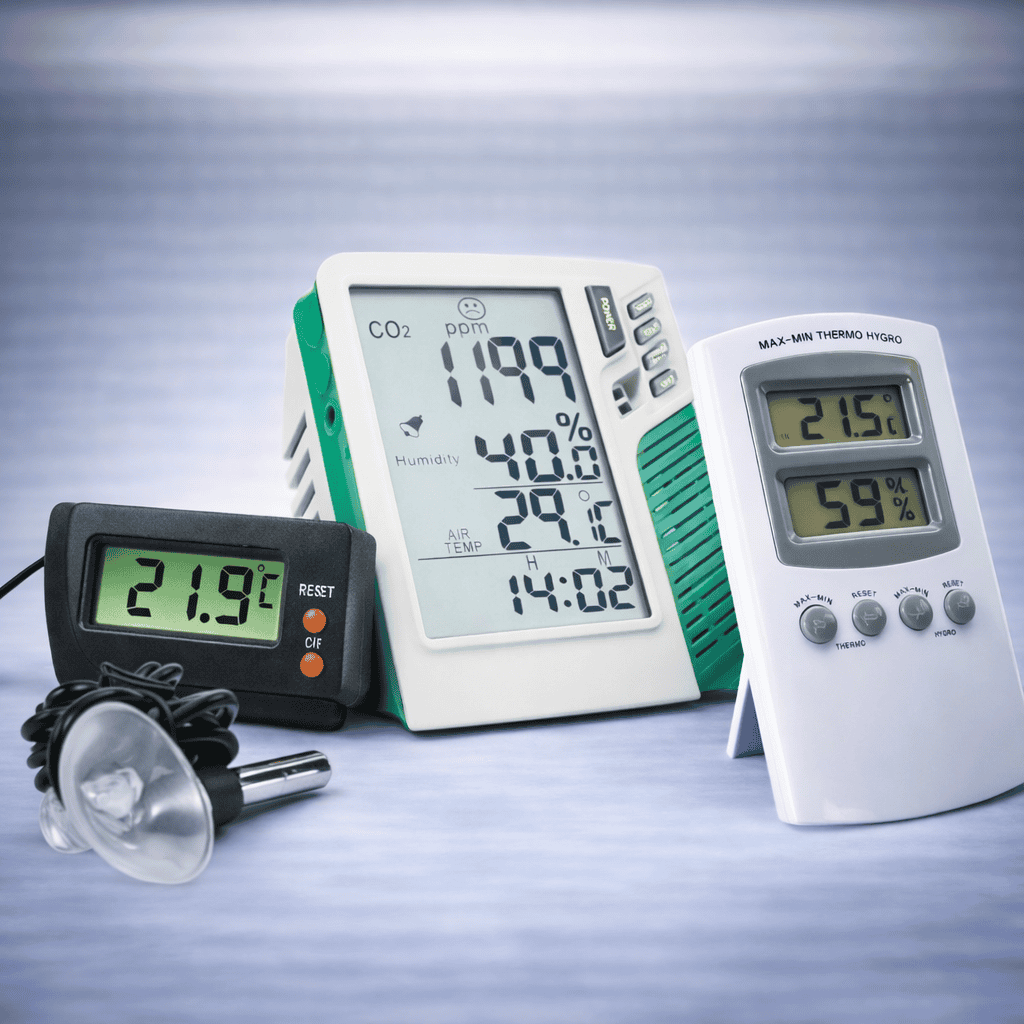 Thermo-, hygro- en CO2-meters