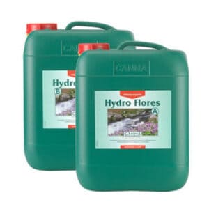 Canna Hydro Flores A en B zijn twee 5-litercontainers met voedingsstoffen voor de bloeiperiode van planten. Deze producten zijn speciaal ontwikkeld voor hydroponische systemen en bevatten essentiële elementen voor een optimale groei en bloei. De containers zijn gemaakt van duurzaam kunststof, in een groene kleur, en voorzien van een handige handgreep voor gemakkelijke hantering. Deze voedingsstoffen zijn milieuvriendelijk en bevorderen de gezondheid van de planten, wat bijdraagt aan een succesvolle teelt.
