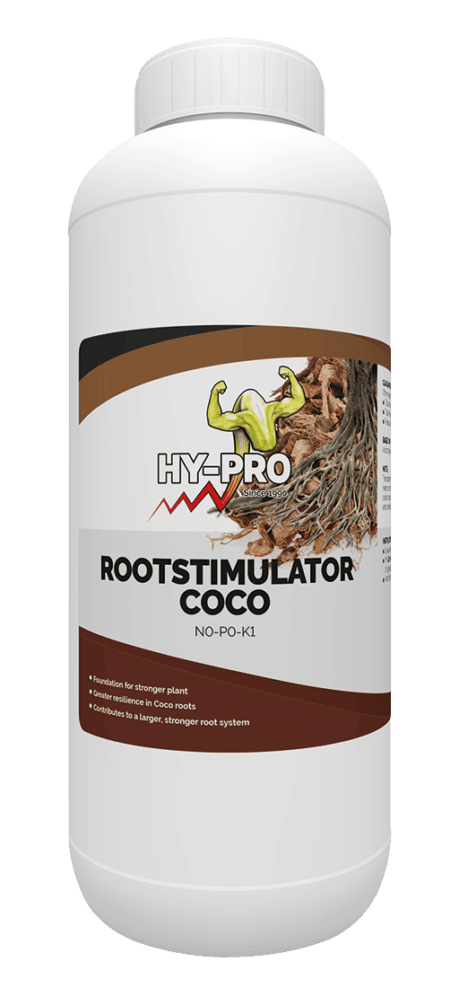 Rootstimulator Coco van HY-PRO is een voedingsmiddel ontworpen voor de stimulatie van de wortelgroei van planten. Dit product, verpakt in een herkenbare fles, is geschikt voor gebruik met kokos substraat. De inhoud bestaat uit een speciale formule die bijdraagt aan een sterker wortelstelsel en de veerkracht van de plant vergroot. Met een focus op duurzaamheid en milieuvriendelijkheid, biedt deze wortelstimulator een ideale basis voor gezondere planten. Het product is voorzien van duidelijke instructies voor gebruik en maakt het eenvoudig om de groei van uw planten te optimaliseren.