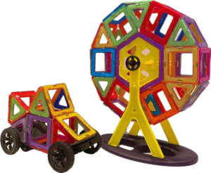 Magnetische Fliesen 3D - Pädagogisches magnetisches Spielzeug - 136-teilig - Fantasie - motorische Entwicklung