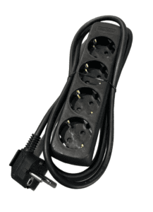 Steckdosenleiste, 4-fach, 1,5 m, schwarz