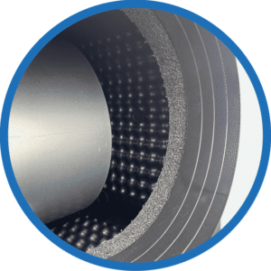 Industrierolle mit Isolationsmaterial für Wärme- und Schalldämmung.