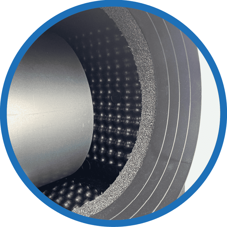 Industrierolle mit Isolationsmaterial für Wärme- und Schalldämmung.