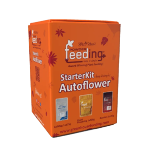 Starterkit für Autoflowering-Pflanzen, inklusive Nährstoffen und Boostern.