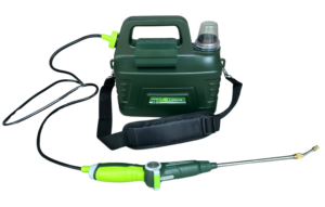 Accu-aangedreven grondboor voor tuin- en bodemonderzoek.